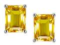 Genuine Emerald Cut Citrine Earrings