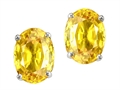 Tommaso Design™ Oval 7x5mm Genuine Yellow Sapphire Earring Studs