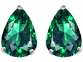 Original Star K™ Pear Shape 9x7mm Simulated Emerald Earring Studs