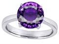 Original Star K™ Large Solitaire Big Stone Ring With 10mm Round Simulated Amethyst