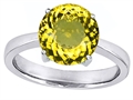 Original Star K™ Large Solitaire Big Stone Ring with 10mm Round Simulated Citrine