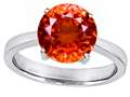 Original Star K™ Large Solitaire Big Stone Ring with 10mm Round Simulated Mexican Fire Opal