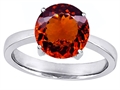 Large Solitaire Big Stone Ring With 10mm Round Simulated Garnet