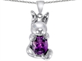 Original Star K™ Love Bunny Pendant With Simulated Amethyst Oval 10x8