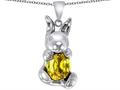 Original Star K™ Love Bunny Pendant With Simulated Citrine Oval 10x8