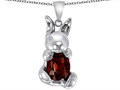 Original Star K™ Love Bunny Pendant With Simulated Garnet Oval 10x8