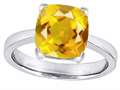 Original Star K™ Large 8mm Cushion Cut Solitaire Engagement Ring With Simulated Citrine