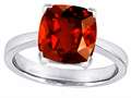 Large Cushion Cut Solitaire Engagement Ring With Simulated Garnet