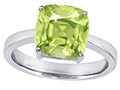 Original Star K™ Large 8mm Cushion Cut Solitaire Engagement Ring With Simulated Peridot