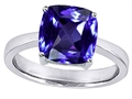 Original Star K™ Large 10mm Cushion Cut Solitaire Engagement Ring With Simulated Tanzanite