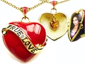 Original Star K™ 1.25 Inch True Love Red Enamel Locket With Genuine Heart Citrine Inside