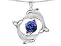 Original Star K™ Round 6mm Simulated Tanzanite Dolphin Pendant