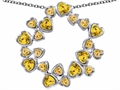 Original Star K™ Large Circle Of Love Pendant With 20 Simulated Citrine Hearts
