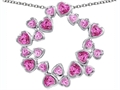 Original Star K™ Large Circle of Love Pendant with 20 Created Pink Sapphire Hearts