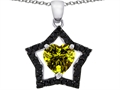 Original Star K™ 925 Heart Shaped 8mm Simulated Peridot Black Star Pendant