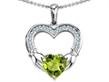 Celtic Love by Kelly Hands Holding 8mm Heart 1inch Claddagh Pendant With Genuine Peridot