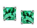 Original Star K™ Square 7mm Simulated Emerald Earrings