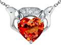 Celtic Love by Kelly 8mm Heart Claddagh Pendant With Simulated Mexican Fire Opal