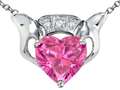 Celtic Love by Kelly 8mm Heart Claddagh Pendant With Created Pink Sapphire