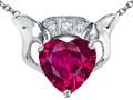 Celtic Love by Kelly 8mm Heart Claddagh Pendant With Created Ruby