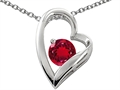 Original Star K™ Round 7mm Created Ruby Floating Heart Pendant
