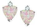 Original Star K™ Heart Shape 7mm Created Pink Opal Earring Studs