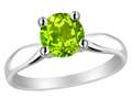 Original Star K™ Genuine Round 7mm Peridot Engagement Ring