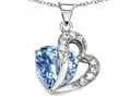Original Star K™ Heart Shape 12mm Simulated Aquamarine Pendant