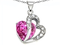 Original Star K™ Heart Shape 12mm Created Pink Sapphire Pendant
