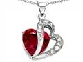 Original Star K™ Heart Shape 12mm Created Ruby Pendant