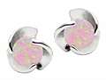 Original Star K™ Round 7mm Created Pink Opal Flower Earring Studs