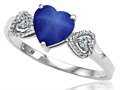 Tommaso Design™ Created Star Sapphire and Diamond Heart Shape Engagement Promise Ring