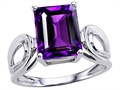Original Star K™ Large Emerald Cut 10x8mm Genuine Amethyst Solitaire Ring