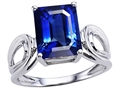 Original Star K™ Large Emerald Cut 10x8mm Created Sapphire Solitaire Ring