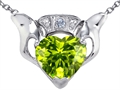 Celtic Love™ by Kelly Claddagh Love Pendant With Genuine Peridot and Genuine Diamond