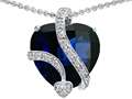 Original Star K™ Large 15mm Heart Shaped Lab Created Dark Blue Sapphire Love Pendant