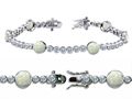Original Star K™ High End Tennis Bracelet With 6pcs 6mm Created Round Opal