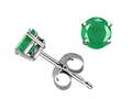 Tommaso Design™ Round 4mm Genuine Emerald Earrings