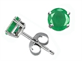 Tommaso Design™ Round 5mm Genuine Emerald Earrings