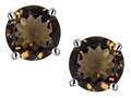 Original Star K™ Round 7mm Genuine Smoky Quartz Earring Studs