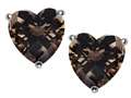 Original Star K™ 7mm Heart Shape Genuine Smoky Quartz Earring Studs