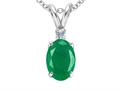 Tommaso Design™ Genuine Emerald and Diamond Pendant