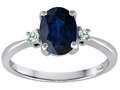 Tommaso Design™ 8x6mm Oval Genuine Sapphire and Diamond Engagement Ring