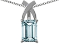 Tommaso Design™ Emerald Cut 8x6mm Genuine Aquamarine Pendant