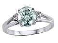 Tommaso Design™ Round 7mm Genuine Aquamarine and Diamond Ring