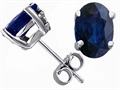 Tommaso Design™ Oval 7x5 Genuine Sapphire Earring Studs
