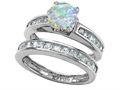 Original Star K™ Round Created Opal Wedding Set