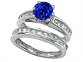 Original Star K™ Round Created Sapphire Wedding Set