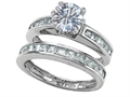 Original Star K™ Round Genuine White Topaz Wedding Set