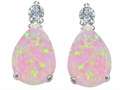 Original Star K™ Pear Shape 8x6 mm Created Pink Opal Earring Studs